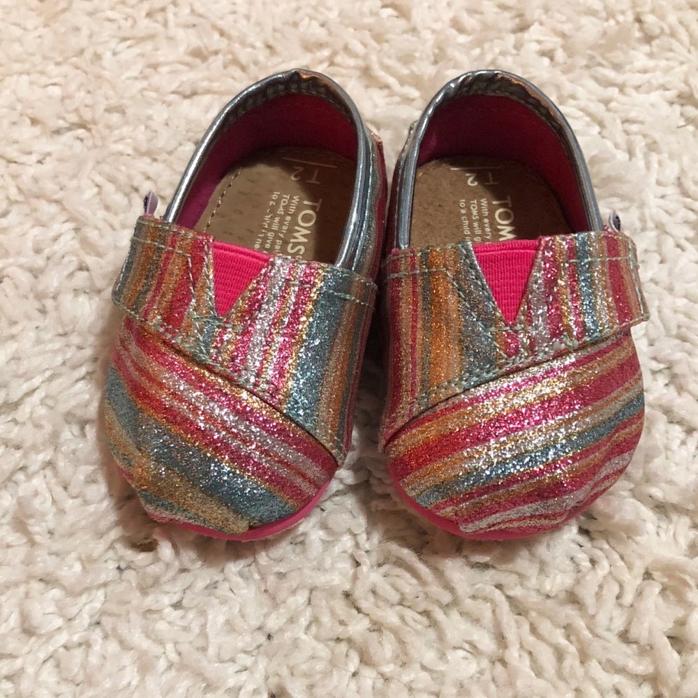 Toms Infant Rainbow Strip Shoes 2 Toddler